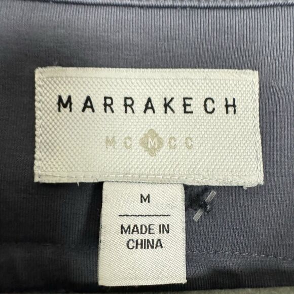 Anthropologie Marrakech Tavi Moto Zip Up Jacket Womens M Blue Gray Cotton Casual - Picture 2 of 10